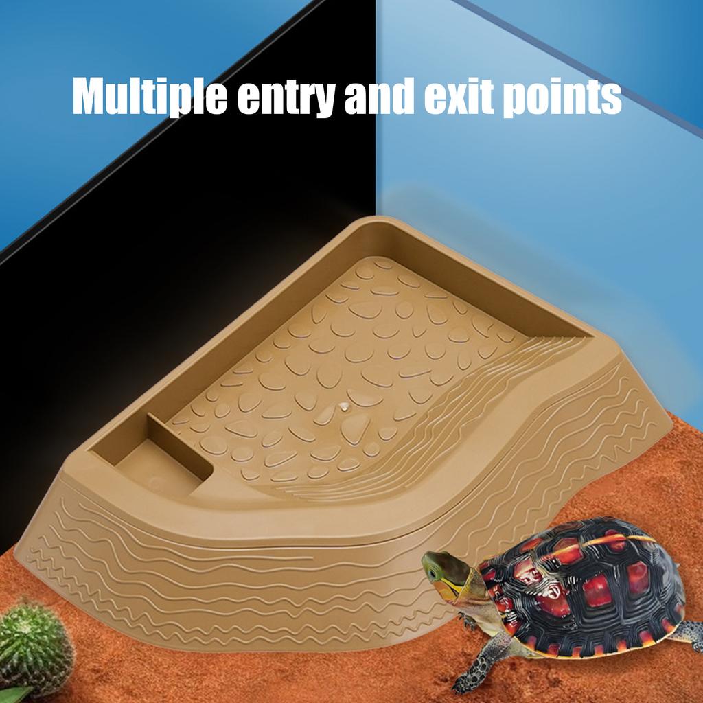 Reptiles Water Dish And Feeding Bowl Split Design Safe Basking Bowl For Turtles Lizards Geckos Multipurpose Habitats