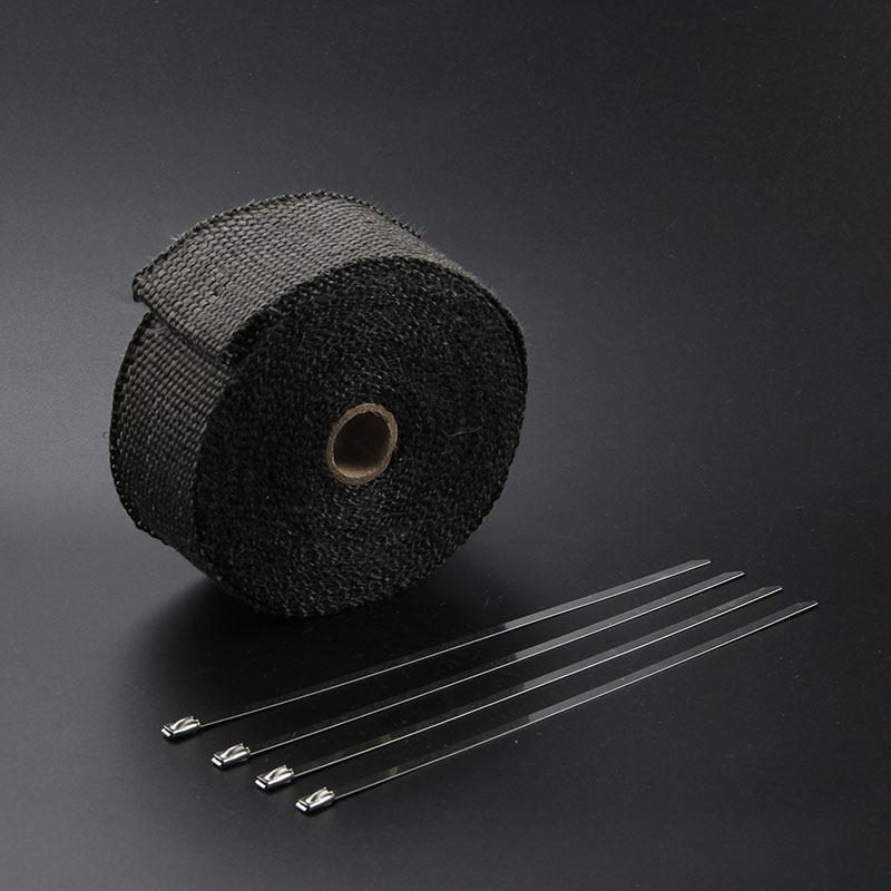 5M Auspuffrohr Krümmer Hitzeschutzband Hitzebeständig Downpipe 4 Edelstahlbinder Motorrad Auspuffzubehör