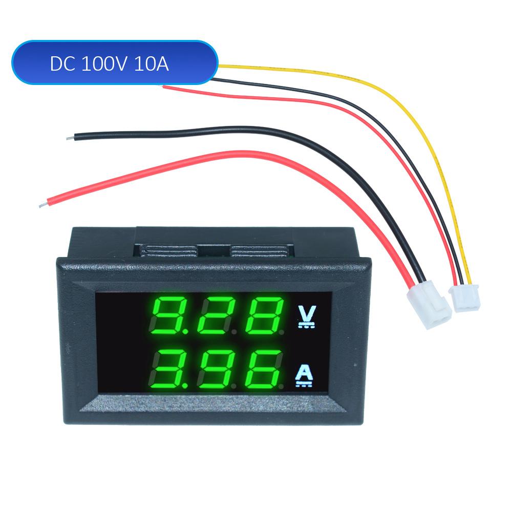 0.28" Mini Digital Voltmeter Ammeter DC 100V 10A 50A 100A Panel Amp Volt Voltage Current Meter Tester Dual LED Display 3 Bit