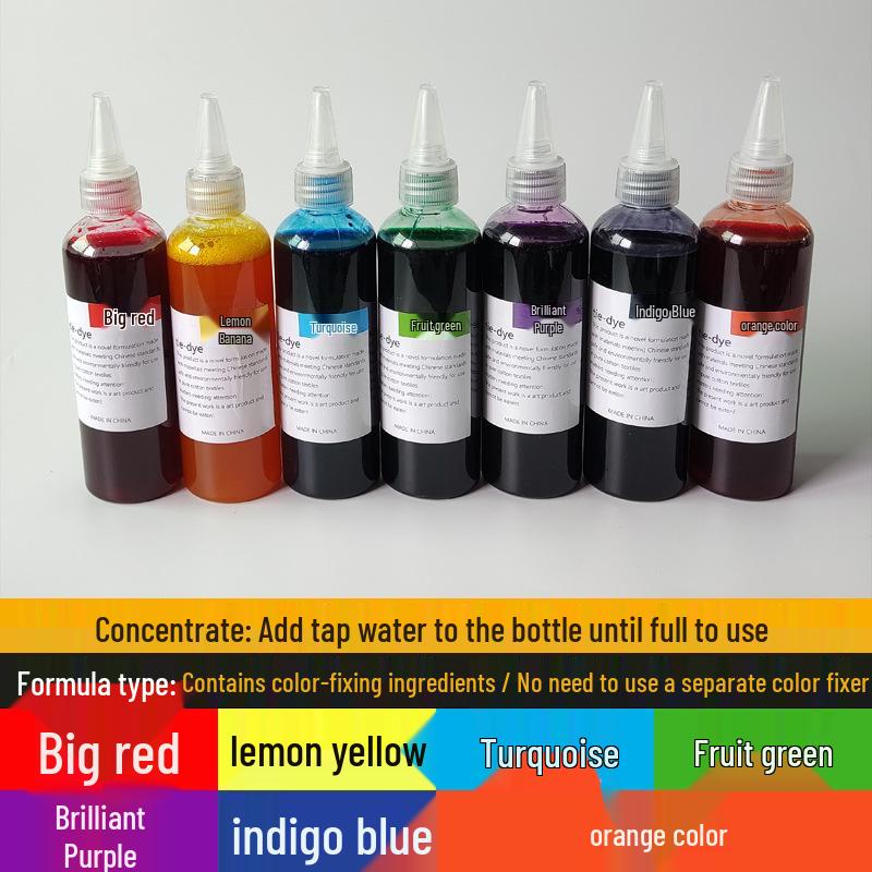 

7-Color Eco-Friendly Tie-Dye DIY Kit with Large 250ML Pigment Bottles 125ML/Nozzle Bottle