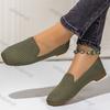 Fashion Large Size Women Shoes Autumn Square Toe Fashion Breathable Casual Shoes Lightweight Comfortable Vintage Outdoor Non Slip Flats