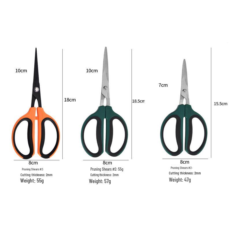 7-inch Stainless Steel Two-Color Pruning Shears for Potted Plants, Bonsai, and Fruit Picking