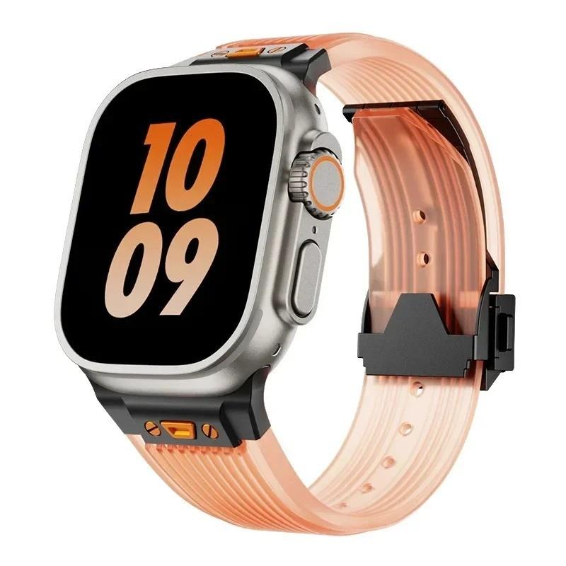 Luxury Strap for Apple Watch Strap Ultra 3 49mm 46mm 45mm 44 42mm Soft Silicone Bracelet for IWatch Series11 10 9 8 7 6 5 4 SE 3