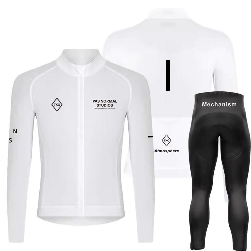 Mens Long Sleeve Cycling Jersey Set Quick Dry Breathable Road Bike Apparel Ride