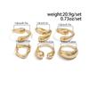 Simple Wide Face Geometric Chunky Ring Set for Women Men Irregularcross Hollow Open Rings Vacation Party Jewelry Charm Gold Silver Color
