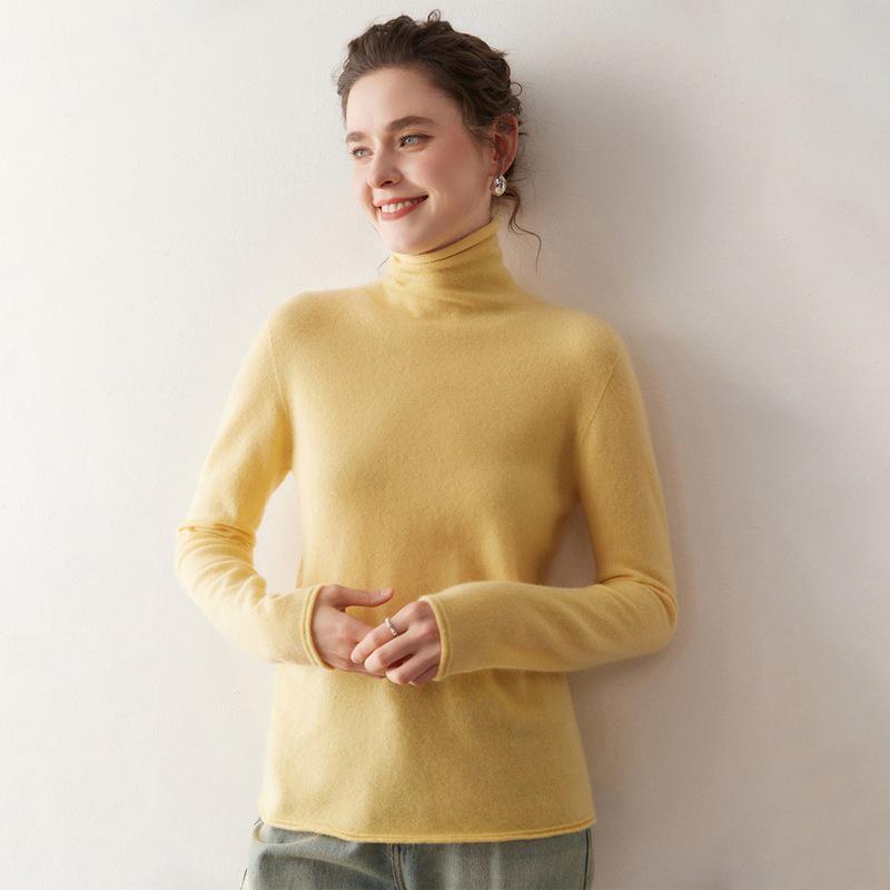 Women's New Style Cashmere High Neck Knit Top - Soft, Comfortable, Loose Fit Inner Layer Sweater for Autumn/Winter.