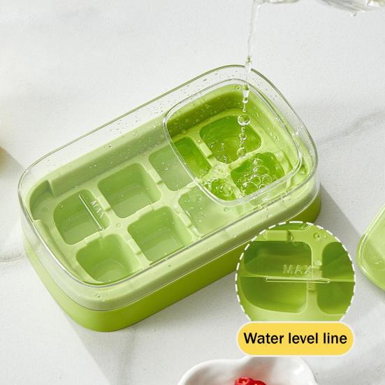 Mini Press-Release Ice Cube Tray with Soft Bottom BPA-Free Plastic Mold for Freezer Easy-Release Leak-Proof Space-Saving Ice Maker for Home Party