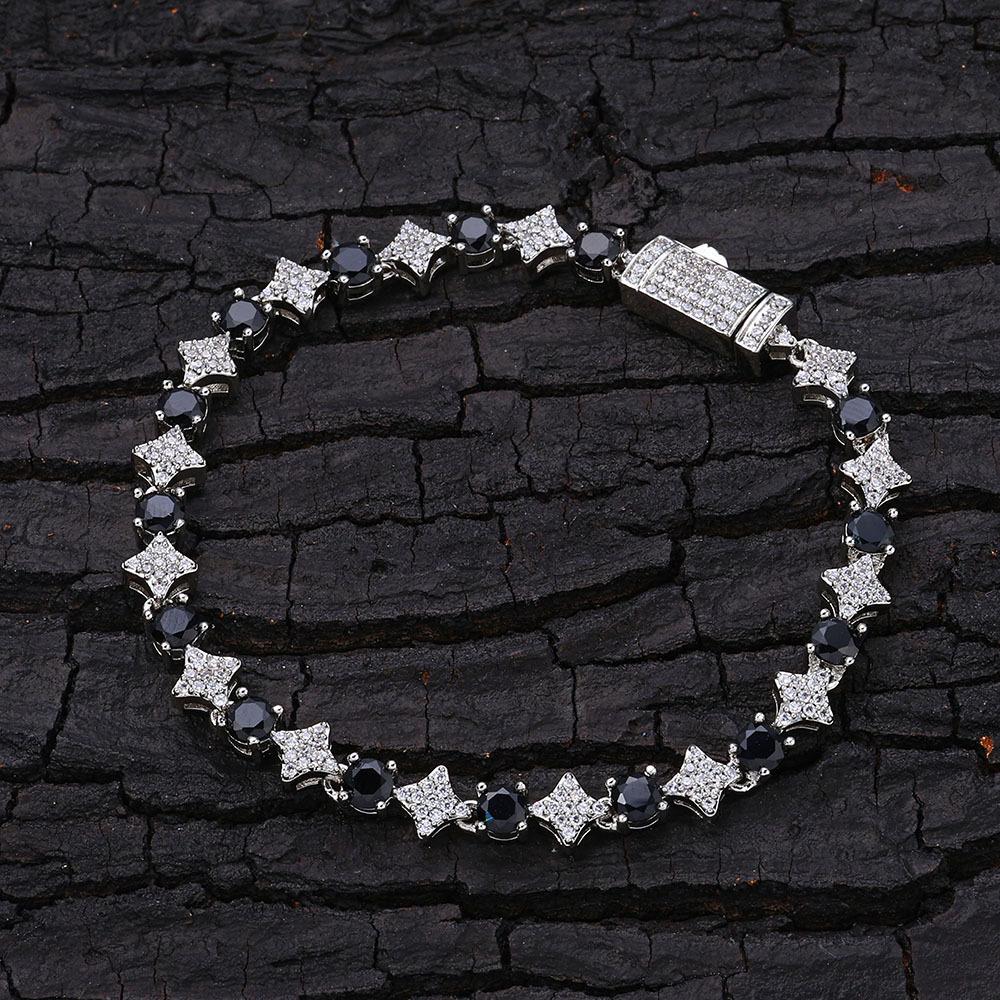 Hip Hop 6mm Star Zircon Tennis Chain Men's Bracelet Light Luxury High-end Jewelry Accessories