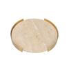 Abay Round Travertine & Metal Decorative Tray