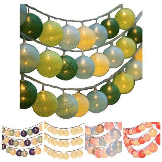 Cotton Ball String Light Waterproof Battery Powered 10/20/40 LEDs Christmas Wedding Halloween Holiday Party Decorative Fairy Lamp