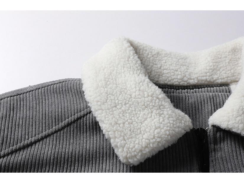 Men's Winter Corduroy Cotton Coat: Warm, Youthful, Plus Velvet Thick Jacket