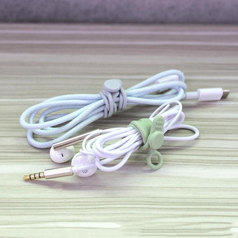 Flexible Silicone Cable Ties Reusable Cord Organizers For Electronics Accessories TangleFree Management