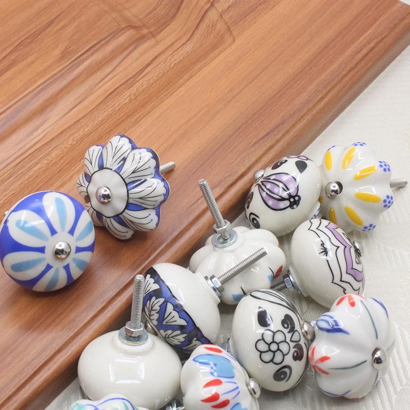 Modern Simple Ceramic Pumpkin Handle for Wardrobes and Drawers
