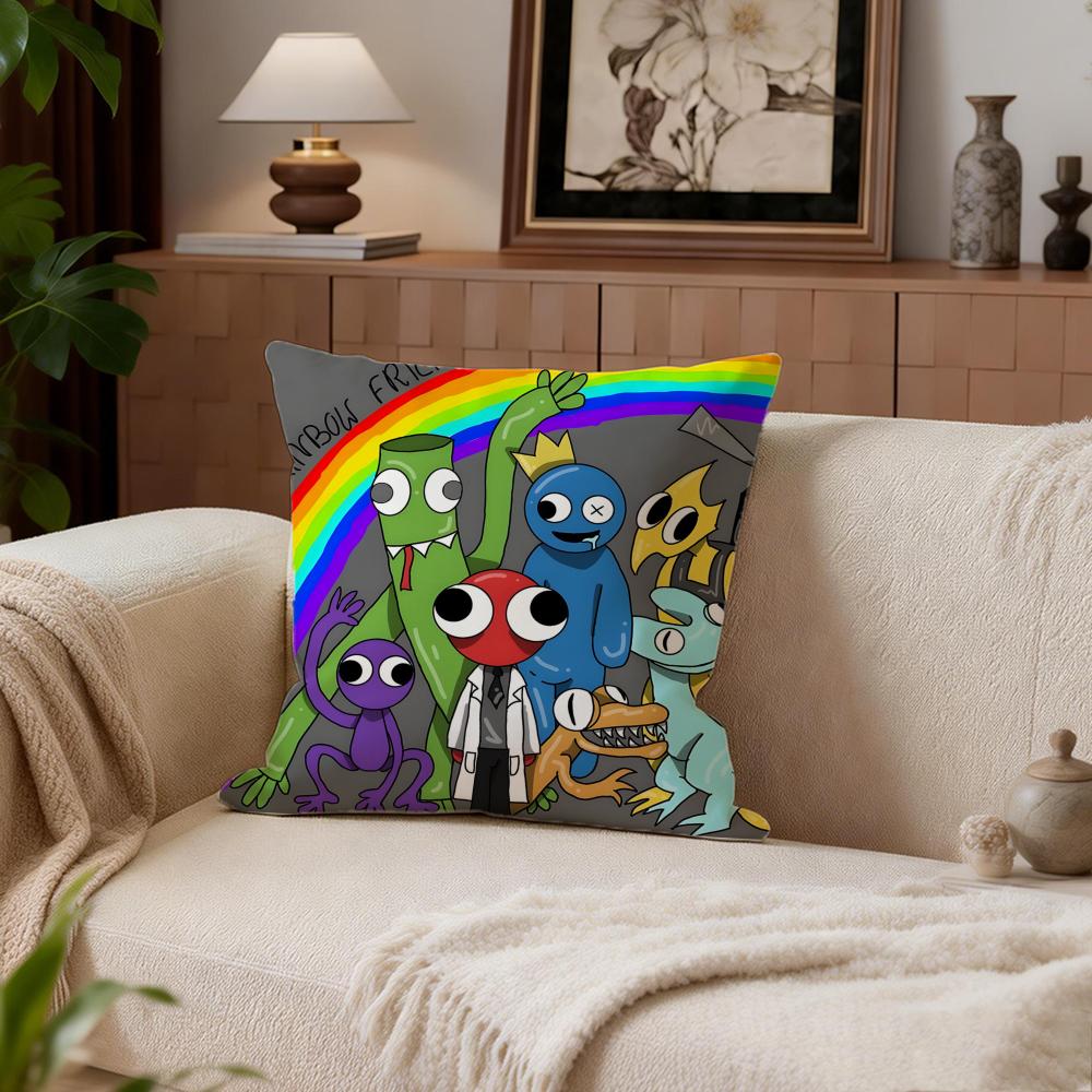 Horror Rainbow Friends Cushion Cover Cushion Cover Set 4Pcs 50x50 45x45 40x40 Pillowcase Decorative Sofa Home Decor