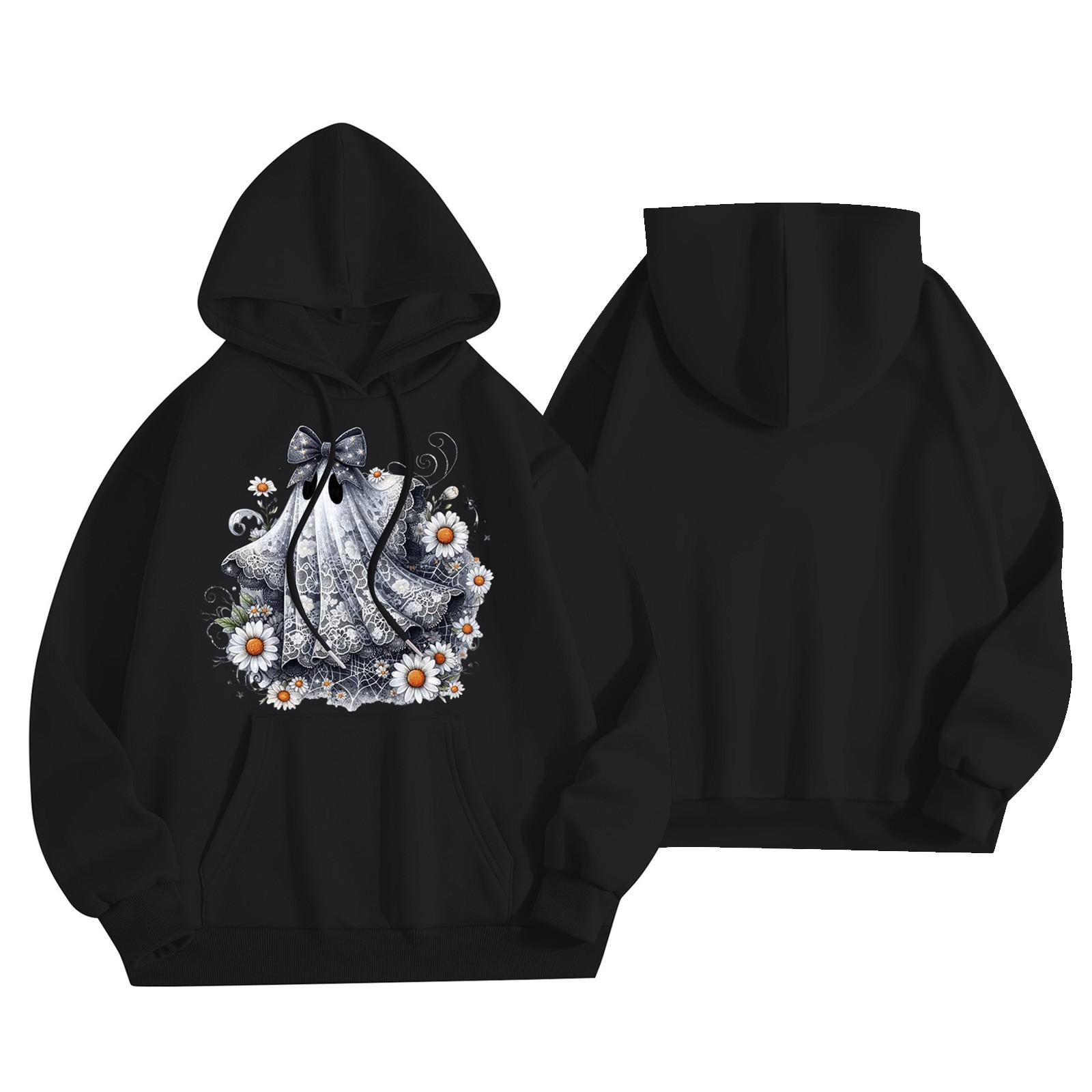 

Женская модная легкая толстовка с длинными рукавами и карманами с принтом бейсбола S чёрный