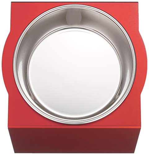 MATUMI Hours French Bulldog Food Bowl Stand, Red, Made in Japan, Feed Bowl, Dish Stand, Anodized Aluminum Finish, Reduces Leg and Back Pain, For Frenc