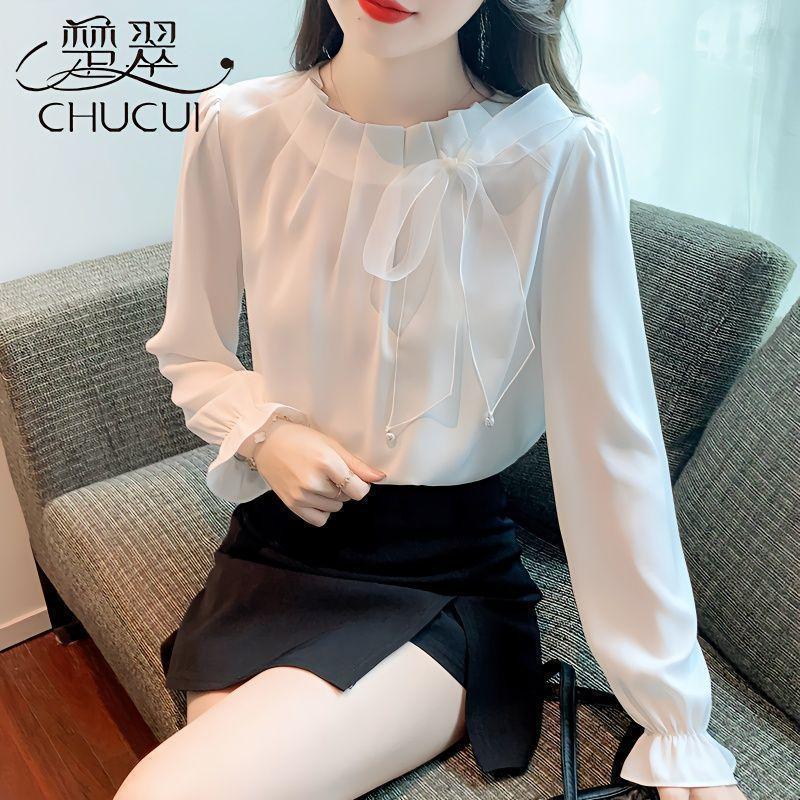 Cheffon Shirt with Bow New Fashion Casual Chic Top for Women