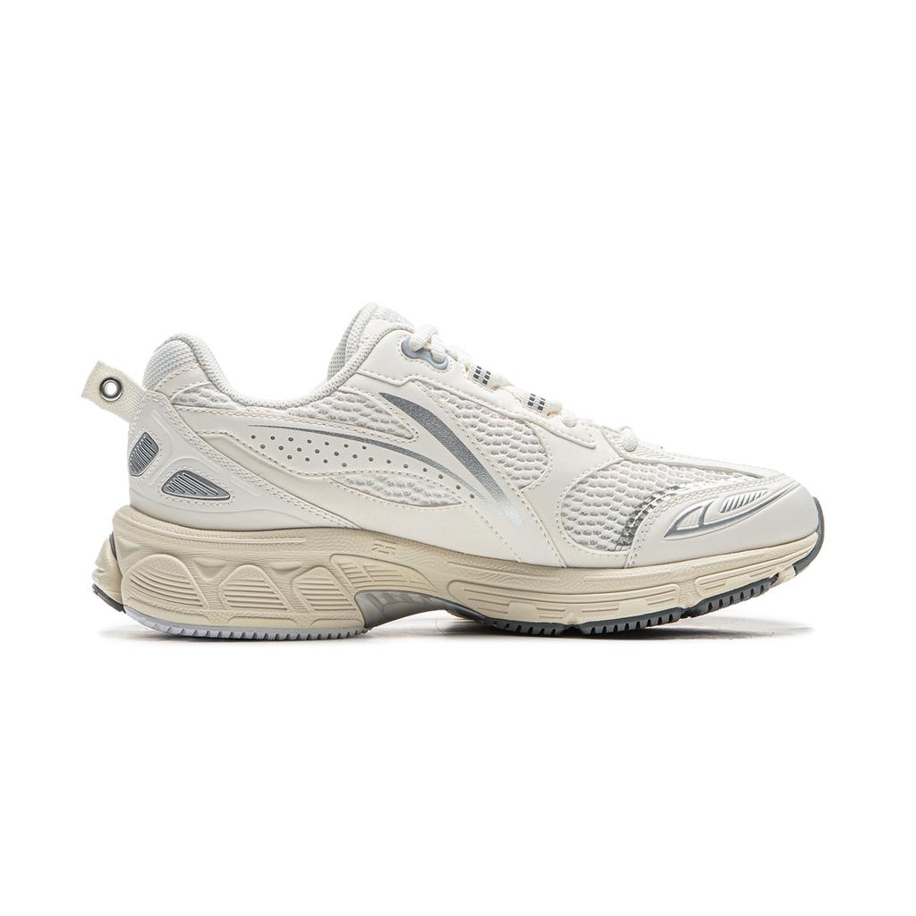 Li Ning Fuyiao 2.0 Classic Retro Double Cushioning Stable Support Non-Slip Wear-Resistant Low-Top Running Shoes Women Running Shoes White ARXU002-11