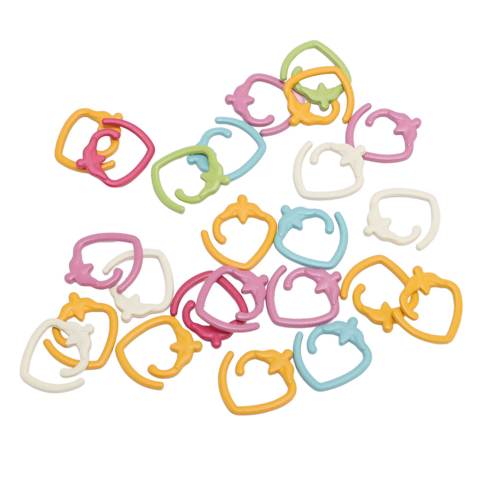 

24 шт. Маркеры стежков «Клубника» из цинкового сплава, спиралевидной формы, открытые, разноцветные, маркеры для вязания для