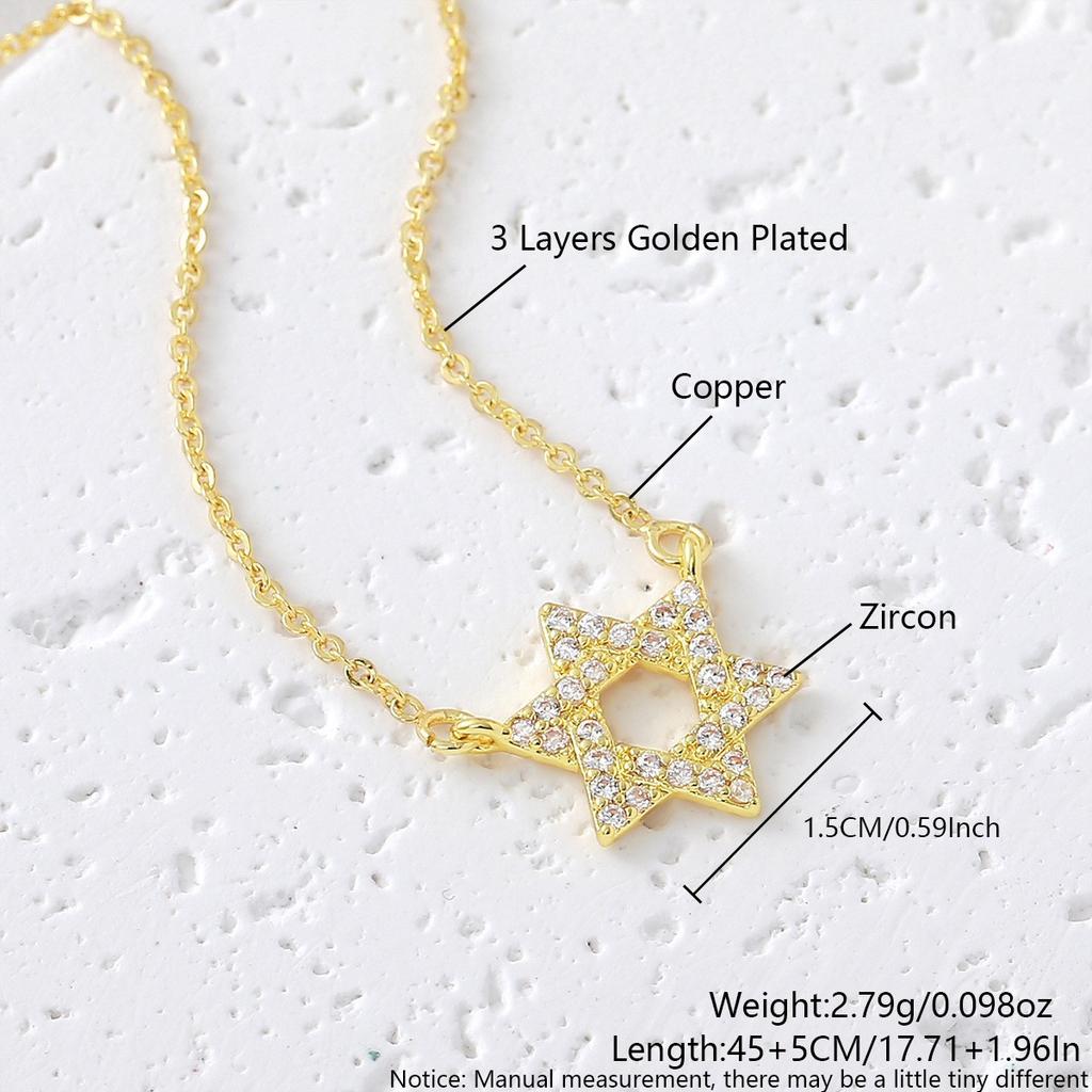 Hexagram Necklace for Men - Simple and Versatile, Fashionable and Unique. Hexagonal Star Necklace for Women.