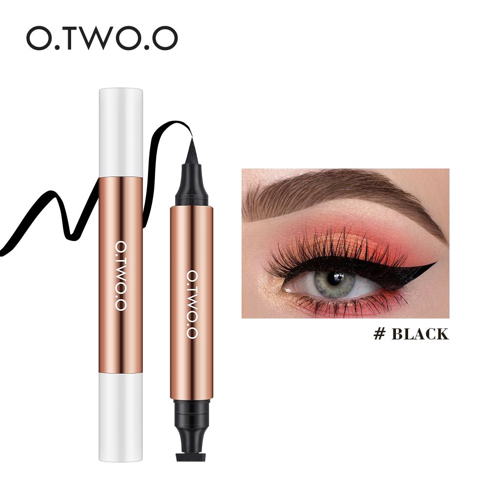 

O.TWO.O Eyeliner Stamp Black Liquid Eyeliner Pen Waterproof Fast Dry Double-ended Eye Liner Pencil Make-up for Women Cosmetics чёрный