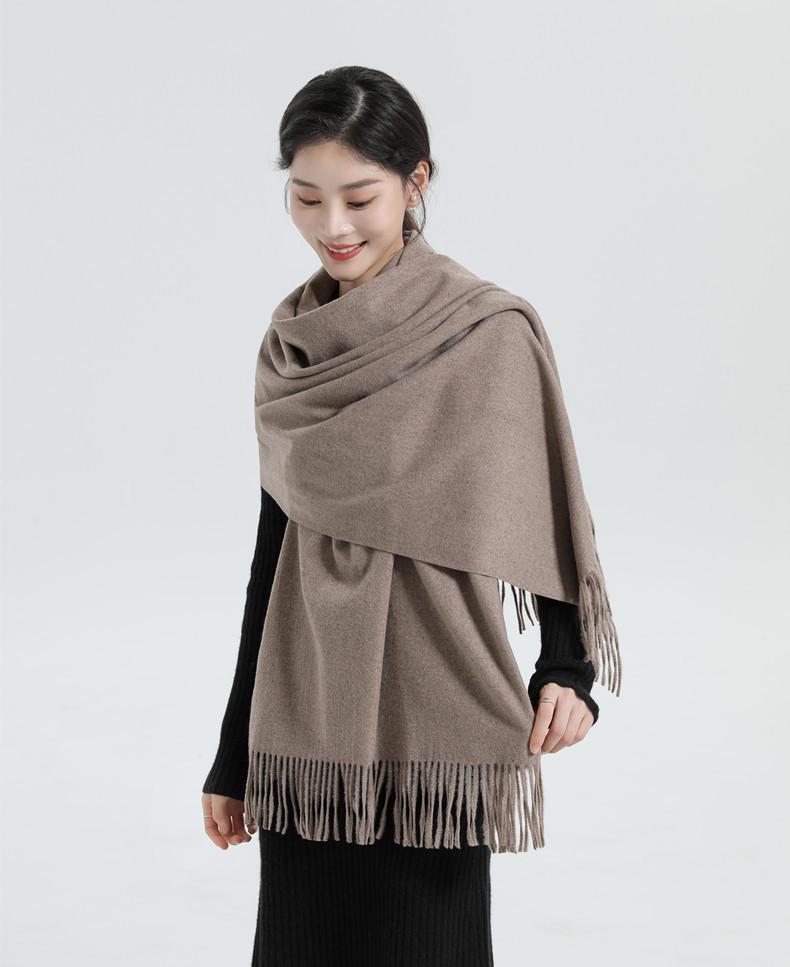 White Cashmere Scarf: Thickened, Solid Color, Versatile for Women & Men, Perfect for Autumn & Winter