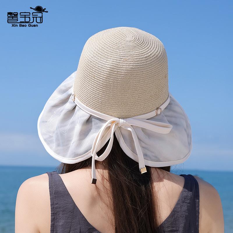 New summer bucket hat big brim straw hat children beach sun hat outdoor fashion versatile sun hat