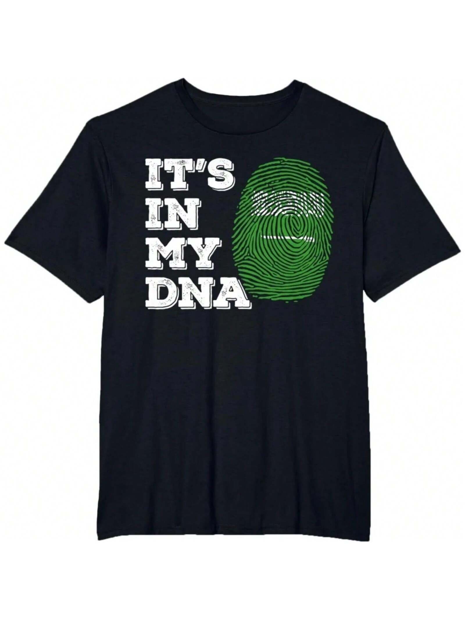 It s In My DNA Saudi Arabia Flag unisex T-Shirt High Quality Cotton Comfortable Personality Tops High Quality Cotton Tops S разноцветный