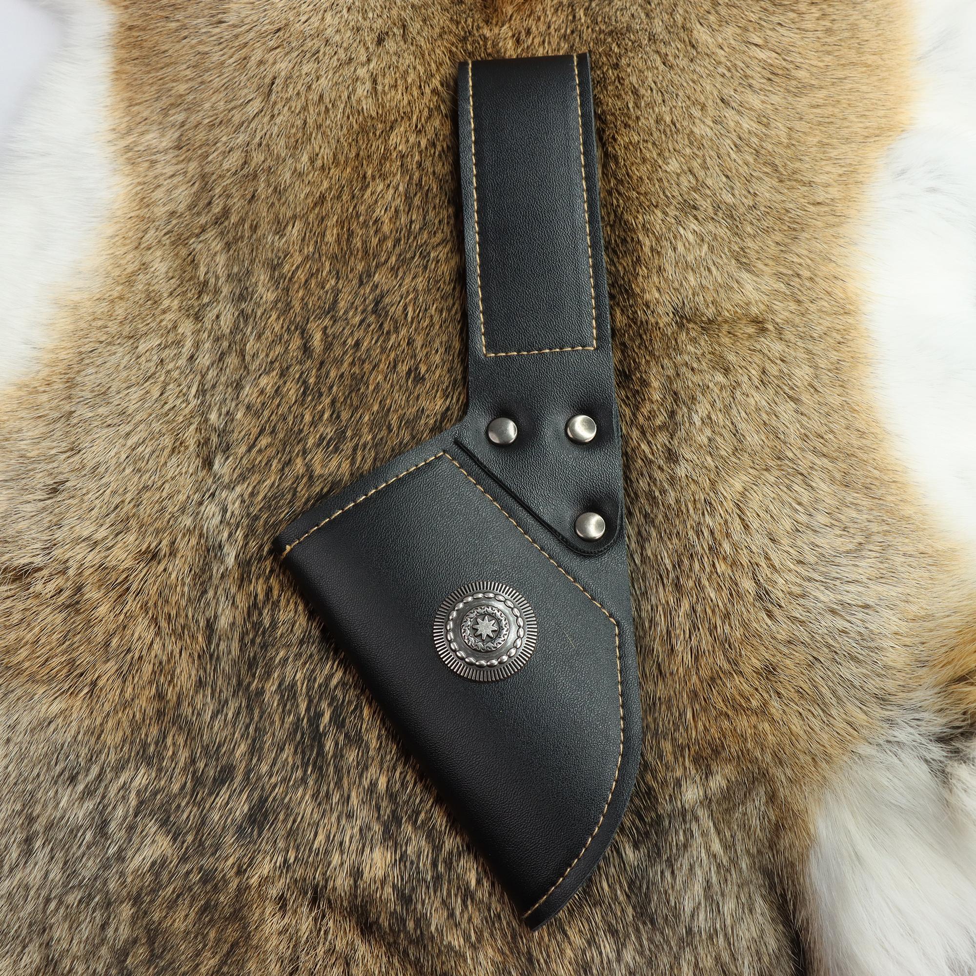 

Medieval Faux Leather Knight Sword Scabbard Viking Knight Leather Knife Holder Halloween Cosplay LARP Accessories чорний
