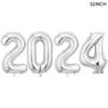 New Year 2024 Number Foil Balloons Happy New Year Eve Party Favors Supplies Garland Photo Props Christmas Decorations Navidad
