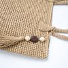 New Simple Solid Color Straw Bag Women's Large Capacity Shoulder Handwoven Bag Seaside Vacation Beach Handbag
