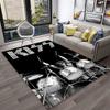 Tappeto Retro KISS Rock Band per Casa Soggiorno Camera da Letto Sala Giochi Divano Cucina Zerbino Decorazione, Tappeto per Bambini Antiscivolo Tappetino da Pavimento