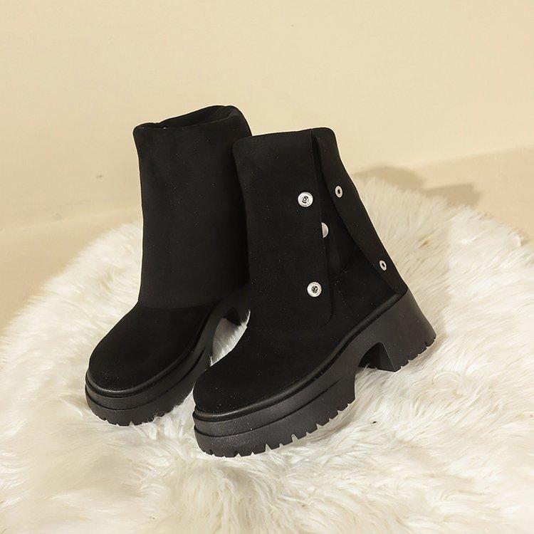 

Thick-soled Long Snow Boots for Women 2025 New Autumn and Winter Dual-wear, Fleece and Thickened Warm Fashion Boots Cotton Shoes 35 чёрный