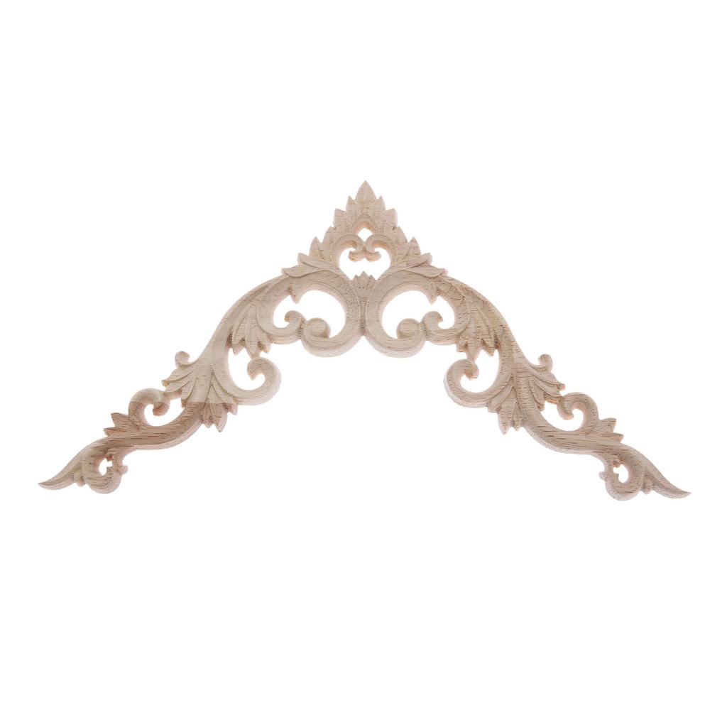 1pc 10/15/20cm Unpainted DIY Decorative Wooden Corner Carving Decals for Door Fireplace Dresser Cabinet Mirror Bed Mantel Decor
