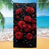 Strandtuch mit Rosenmuster, Digitaldruck Dünn Schnelltrocknend Anti-Sand Mikrofaser Leicht für Schwimmen, Yoga, Reisen, Fitnessstudio, Geschenk