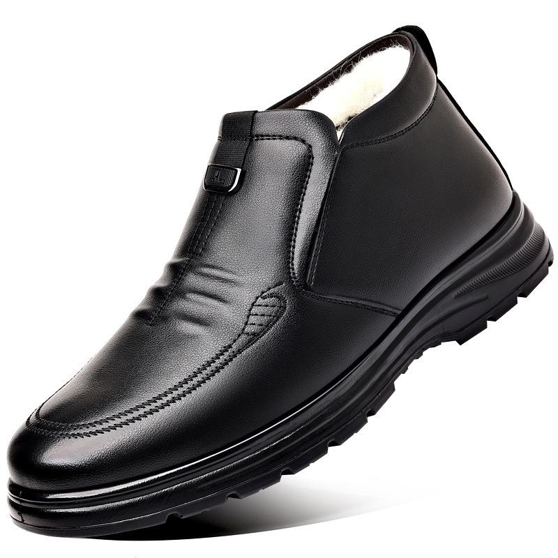 

Новые зимние мужские кожаные туфли, формальные коричневые элегантные мужские туфли для мужчин, повседневные деловые, социальные, офисные, вечерние, свадебные туфли-лоферы 42 чёрный