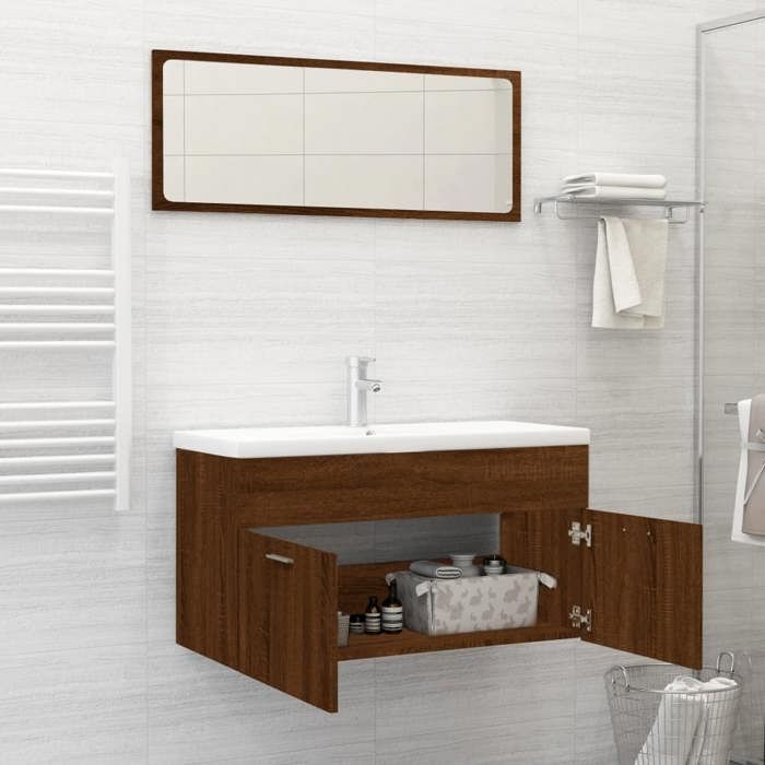 VidaXL Ensemble de meubles de salle de bain 2 pcs Chêne marron 826625