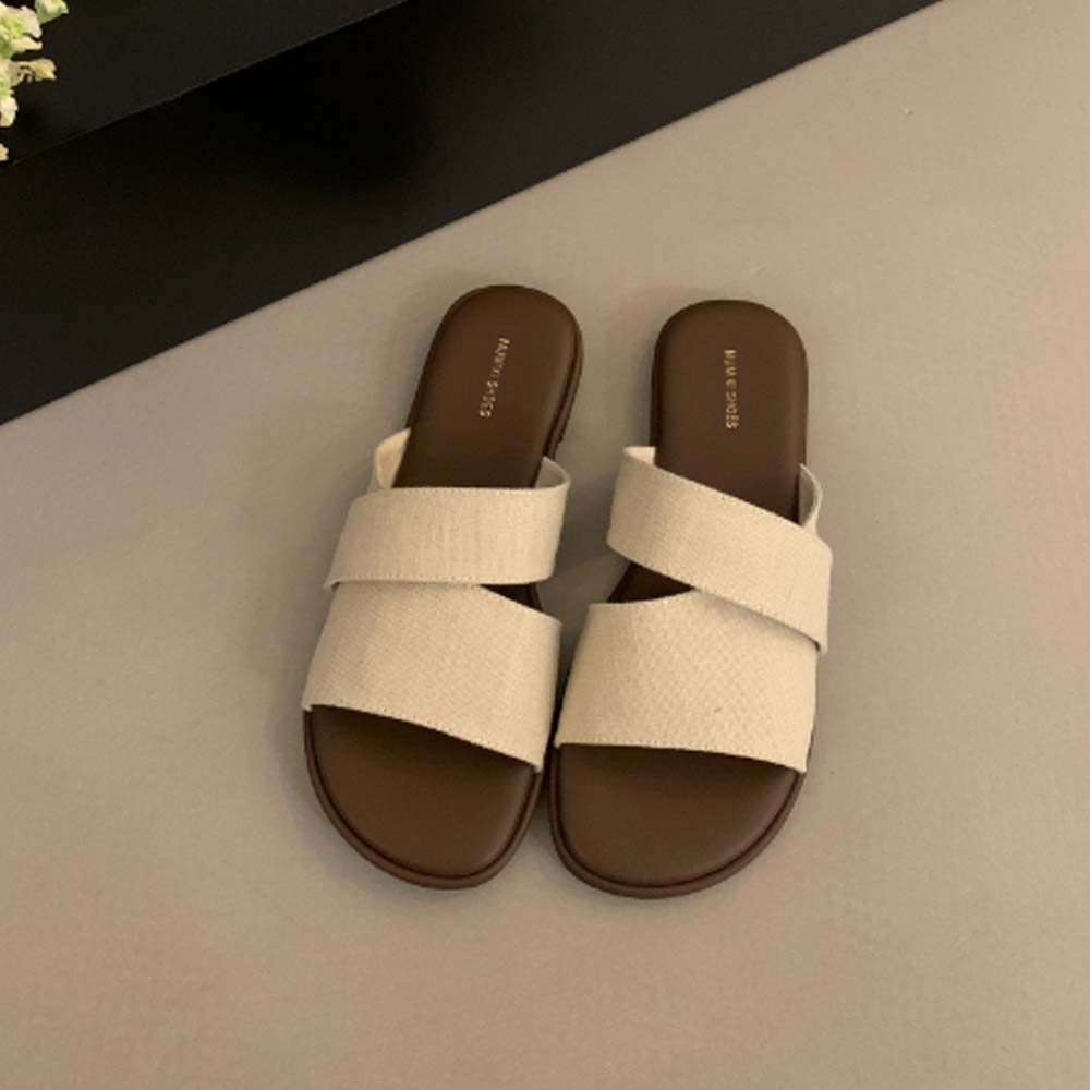 Fashion Hot Selling 2025 Women's Flat Sandals Slide Sandals Slip On Open Toe Slippers Slides Mules with Soft Footbed for Summer Beach