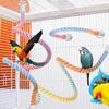 4 Packs Gradient Bendable Bird Rope Perches, Parrot Bird Perch Rope Stand for Cage Climbing Rope Toys Cotton Swing Climbing Rope Standing Bungee Toy