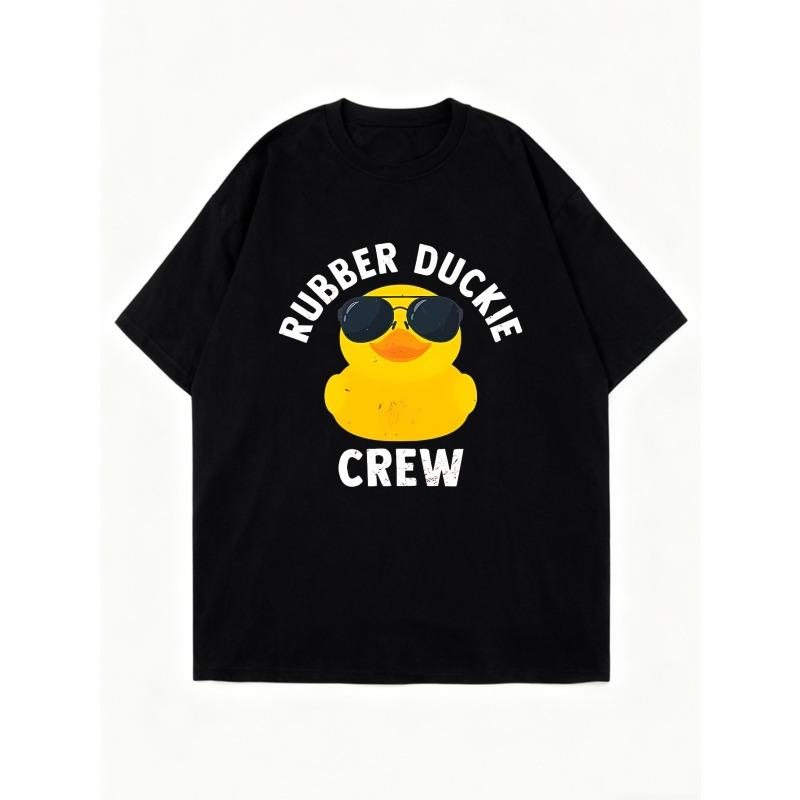 Oversized T-Shirt Black Rubber Duckie Crew Print With Sunglasses Duck Graphic Casual Summer Wear For Women And Girls