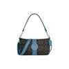 New Lonnie Fabric With Cow Leather Shoulder Bag, Portable Crossbody Bag Women's Charcoal Black & Pacific Blue C8306-SVUQ3