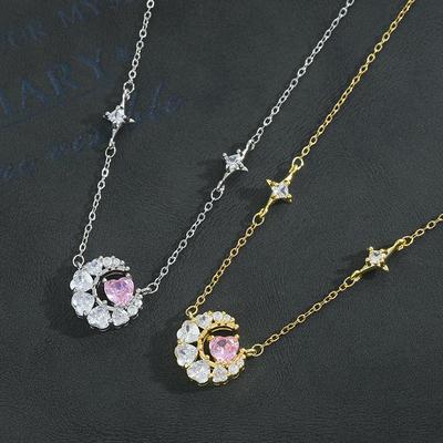 Halsketten für Damen Koreanische Mode Sexy Damen Schlüsselbein Kette Schmuck Personalisiert Zählgefühl Sterne und Mond Halskette Personalisiert Vielseitige Halskette