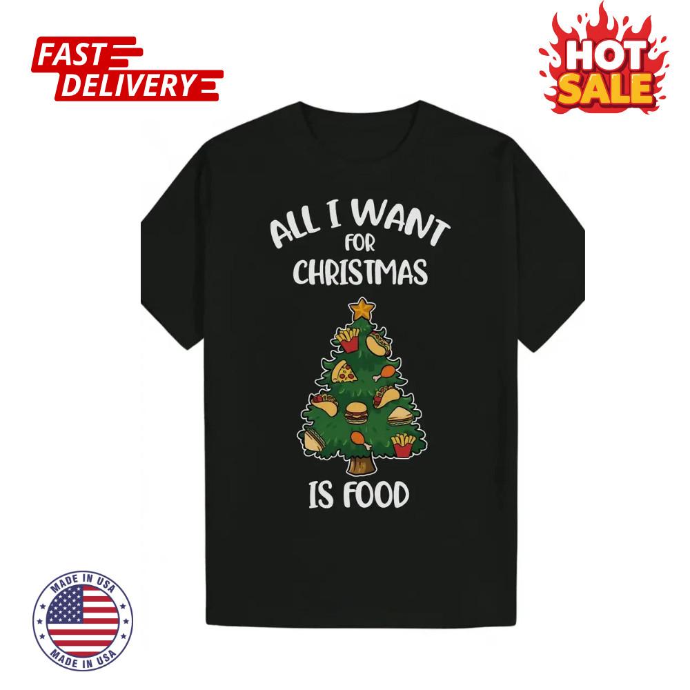 Men Green Christmas Tree Print T-Shirt with Black Background Green Holiday NEW