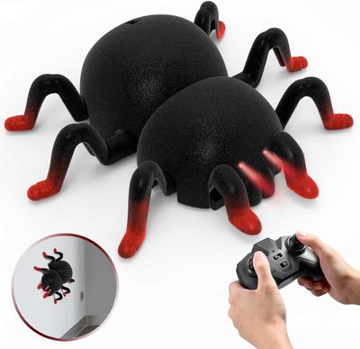 Realistic Wall-Climbing Remote Control Spider Toy with LED Light for 6+ Boys & Girls, Rechargeable,Halloween Spoof Gifts