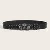 Women's Punk Skull Belt Harajuku Gothic Y2K Rivets Skeleton Hand Decoration Belt Men Girls Leather Belt Halloween Accessories