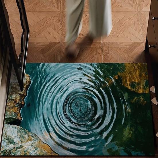 3D Optical Illusion Rug Absorbent Non Slip Bath Mat Endless Pit Bathroom Rug Floor Mat for Shower Bathtub Doorway Kitchen