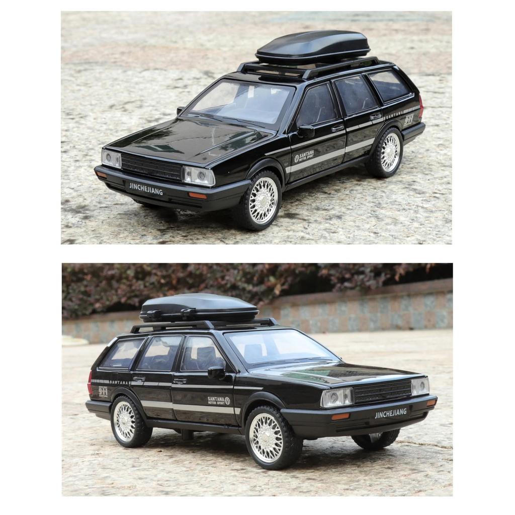 1/32 Volkswagen Santana Alloy Model Car, Cool Sound and Light, Strong Return, Exquisite Desktop Ornaments, Christmas Gifts