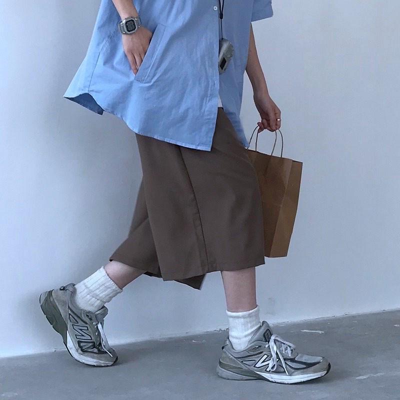 

2024 Лето Ретро Японская коричневая рабочая одежда Шорты средней длины с широкими штанинами для детей M