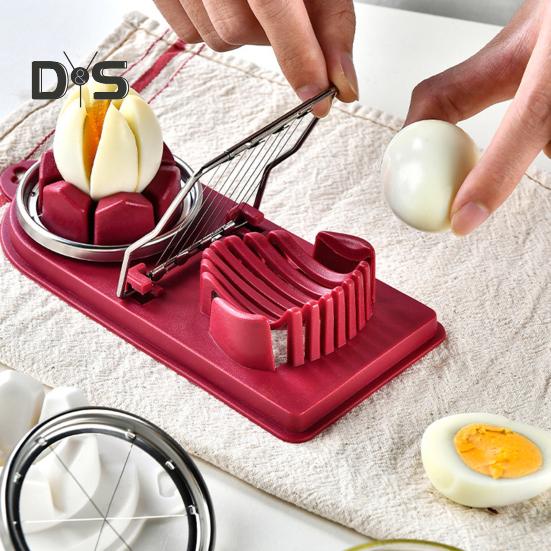 Kráječ na vejce 3 v 1 se závěsným otvorem Potravinářské potřeby BPA Free Odnímatelný řezací drát Kráječ na vařená vejce Kráječ do kuchyně