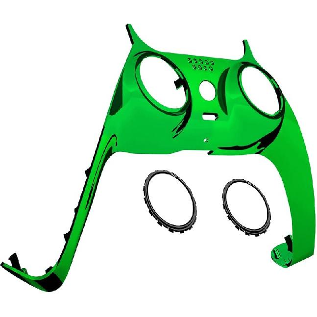 eXtremeRate Chrome Blue Glossy Decorative Trim Shell Compatible with p s 5 Controller, DIY Replacement Clip Shell, Custom Plates Cover Compatible